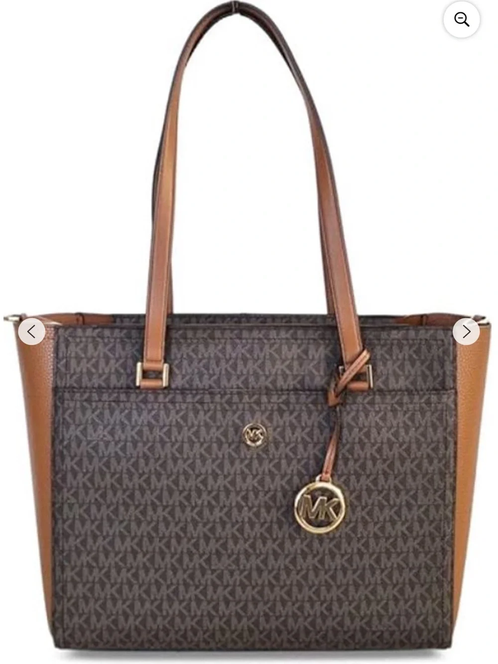 Michael Kors Brown and Tan Logo Tote
